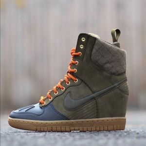 Nike Wedge Dunk Sky Hi Sneaker Boot 2.0 Dark Loden